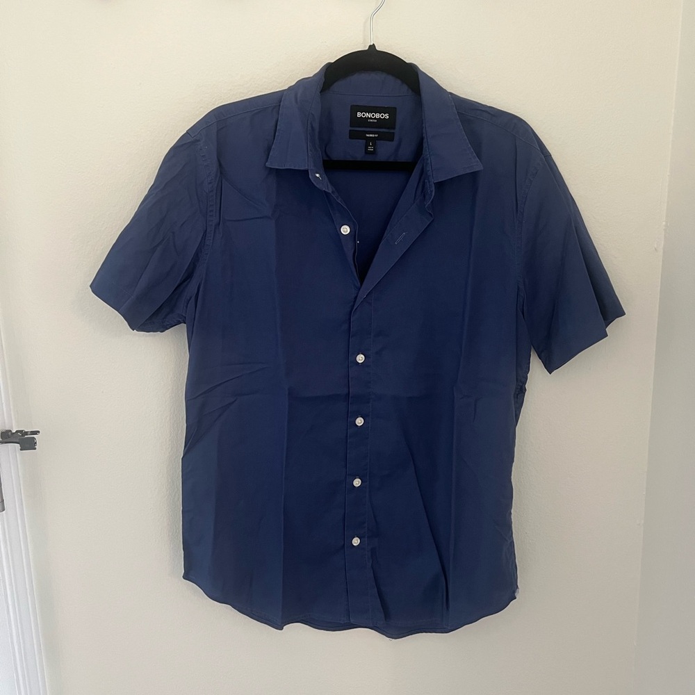 Bonobos Navy Short Sleeve Button Down Shirt